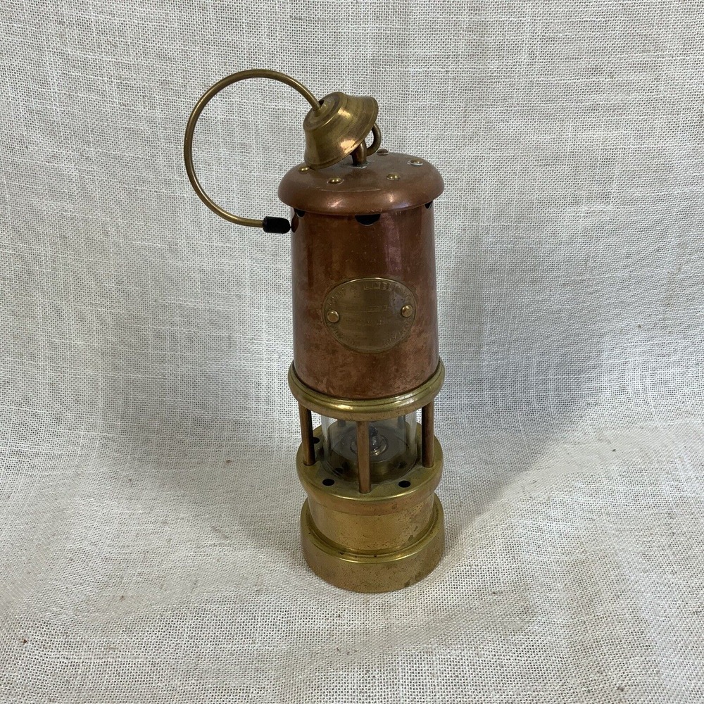 Vintage Hockley Lamp and Limelight Company  Brass & Copper Miners‎ Paraffin Lamp